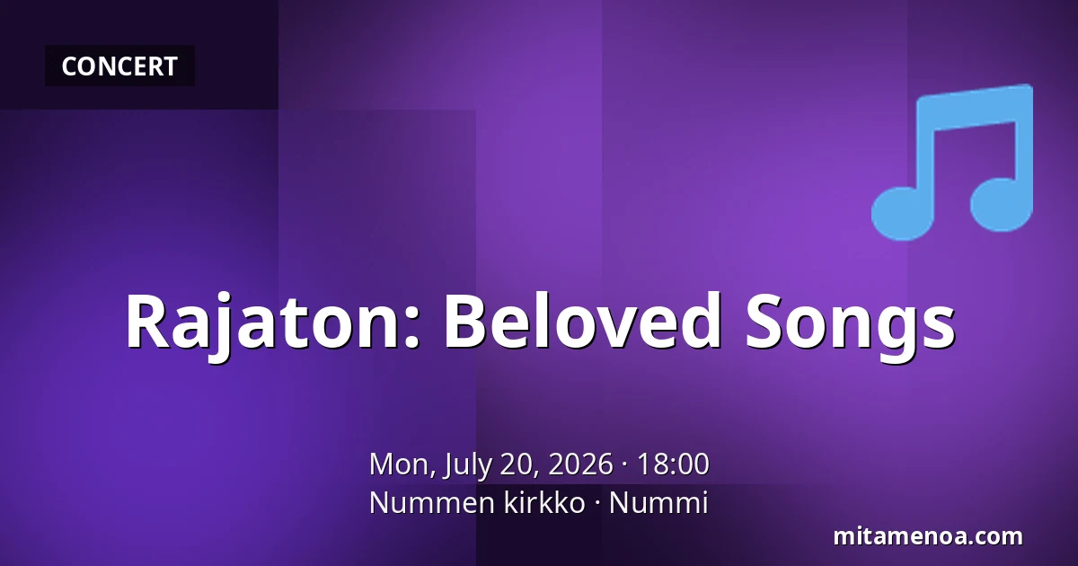 Rajaton: Beloved Songs — Nummen kirkko, Nummi
