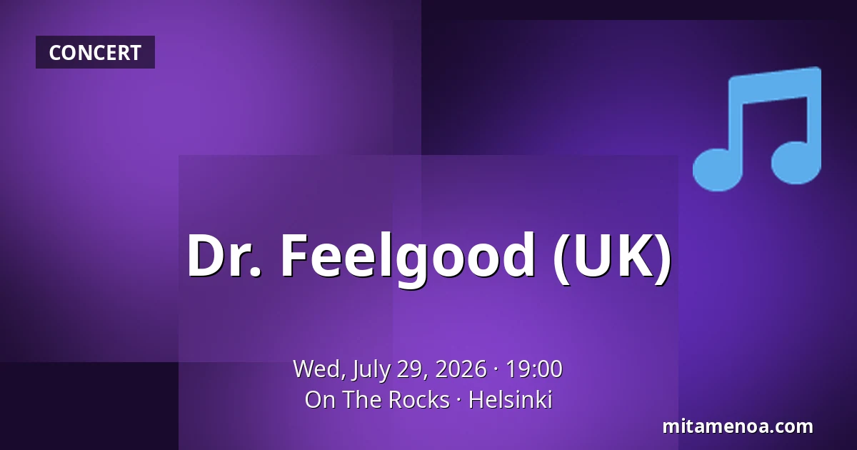 Dr. Feelgood (UK) — On The Rocks, Helsinki