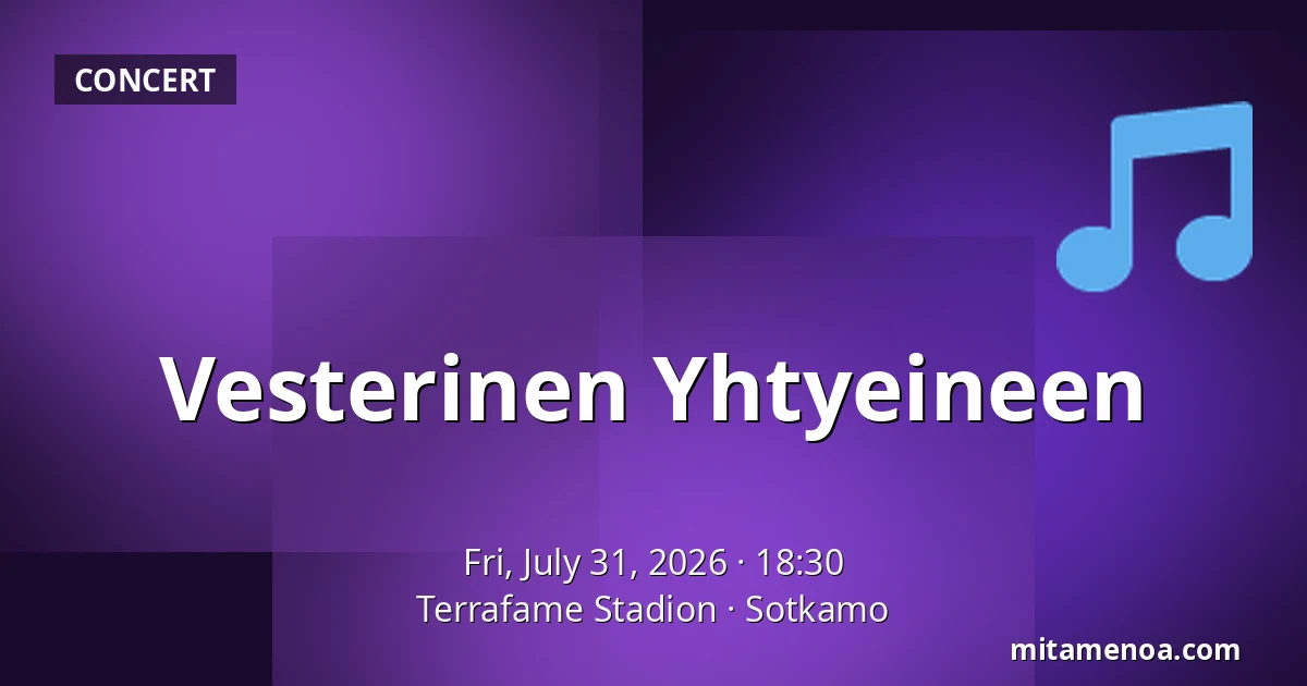 Vesterinen Yhtyeineen — Terrafame Stadion, Sotkamo