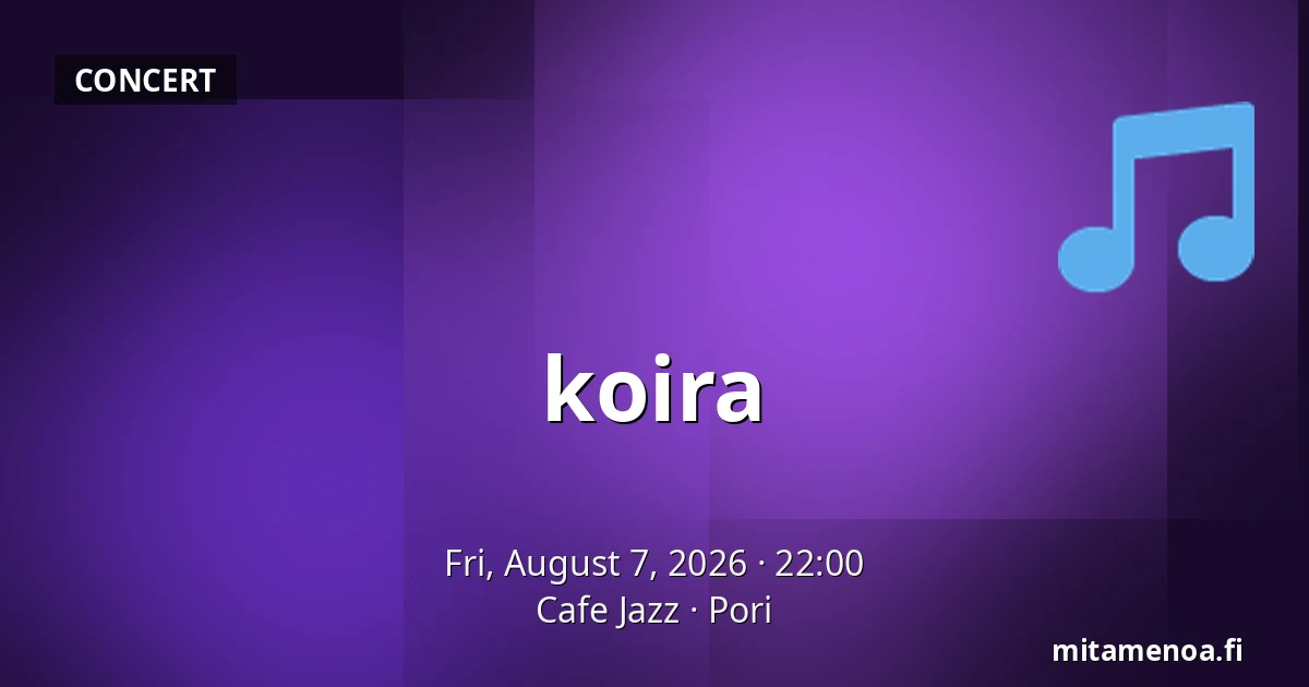 koira — Cafe Jazz, Pori