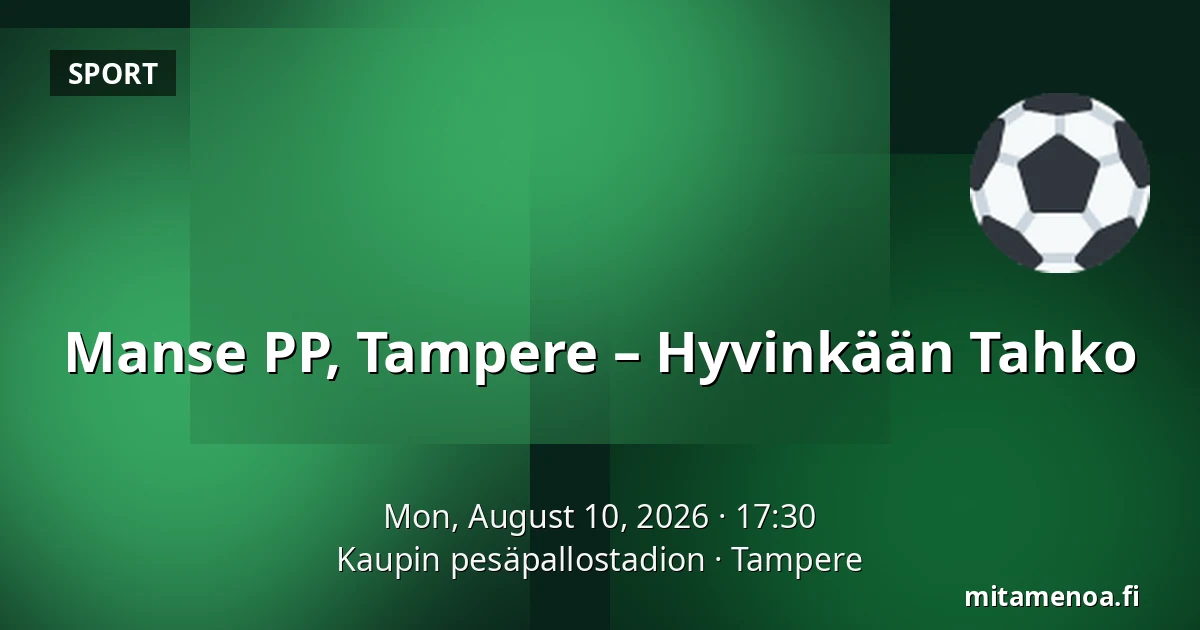Manse PP, Tampere – Hyvinkään Tahko — Kaupin pesäpallostadion, Tampere