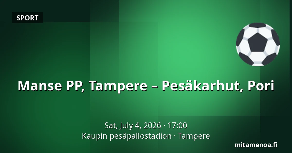 Manse PP, Tampere – Pesäkarhut, Pori — Kaupin pesäpallostadion, Tampere