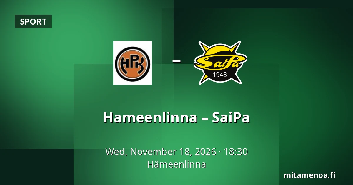 Hameenlinna – SaiPa — Hämeenlinna