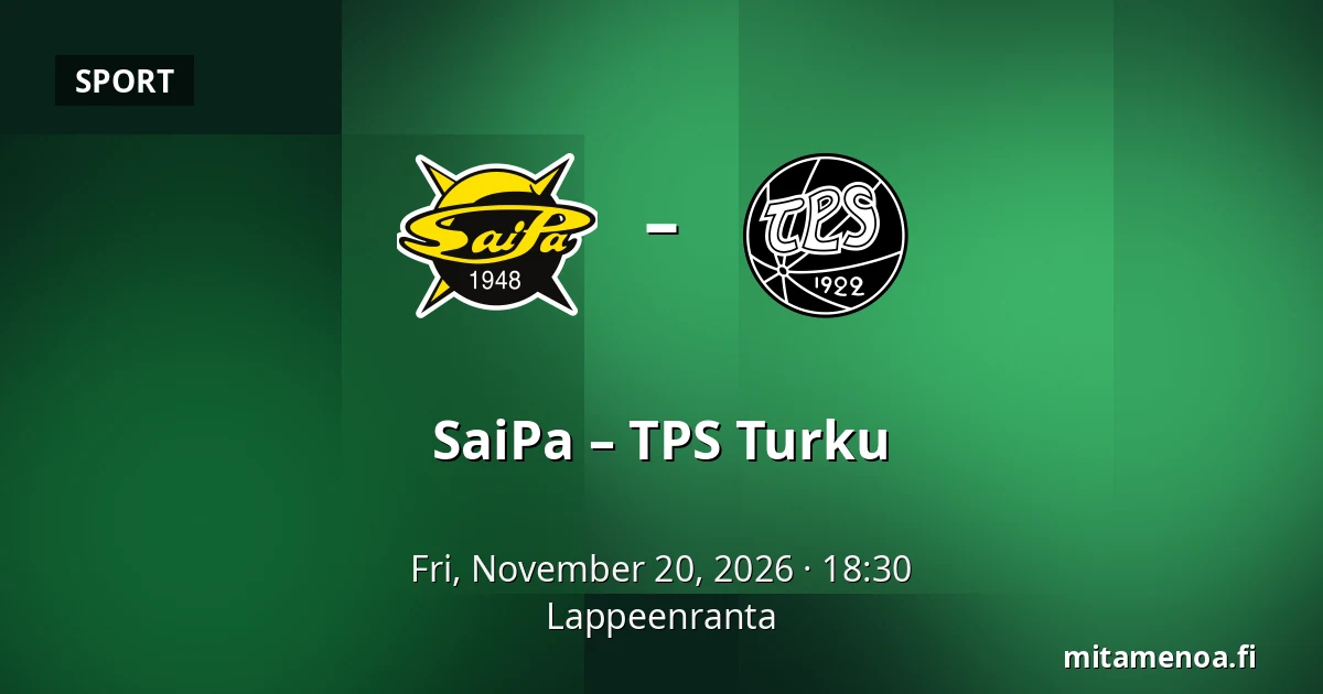 SaiPa – TPS Turku — Lappeenranta