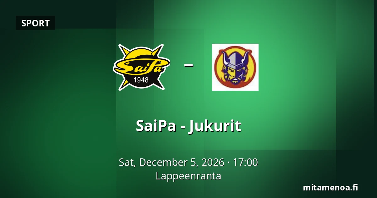 SaiPa – Jukurit — Lappeenranta