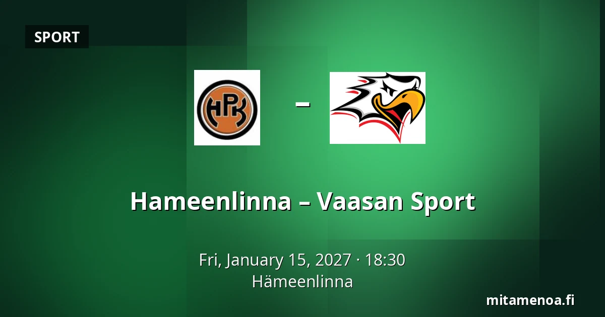 Hameenlinna – Vaasan Sport — Hämeenlinna