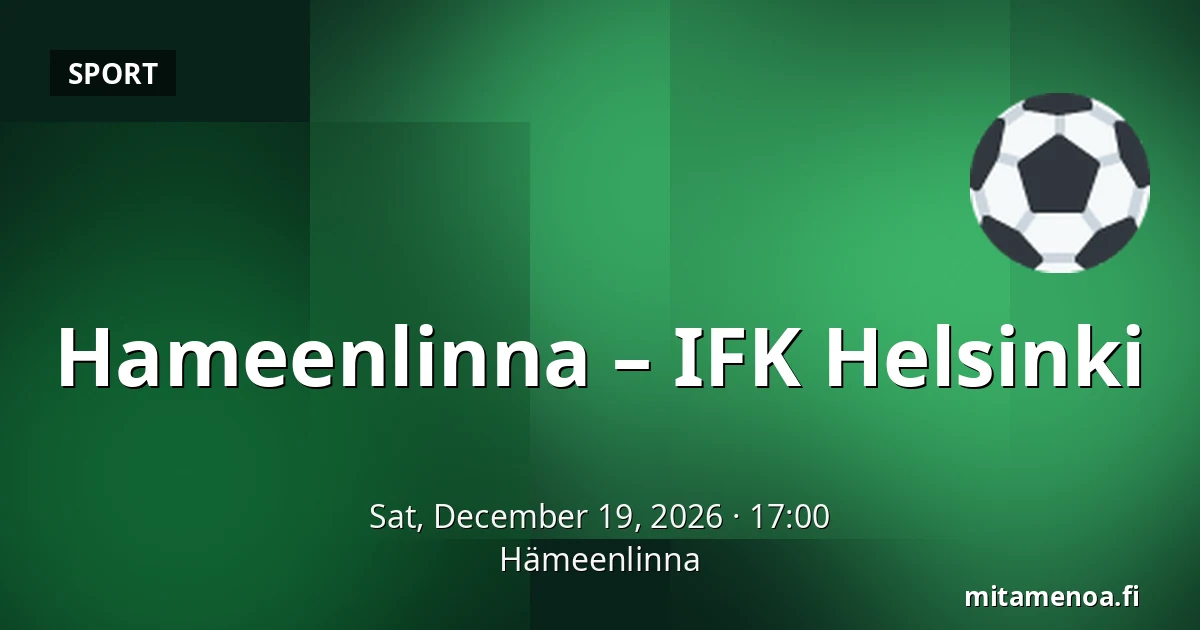 Hameenlinna – IFK Helsinki — Hämeenlinna