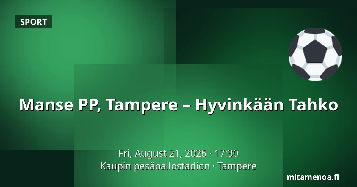 Manse PP, Tampere – Hyvinkään Tahko — Kaupin pesäpallostadion, Tampere