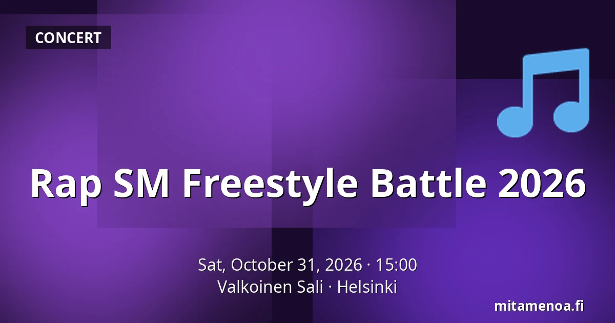 Rap SM Freestyle Battle 2026 — Valkoinen Sali, Helsinki