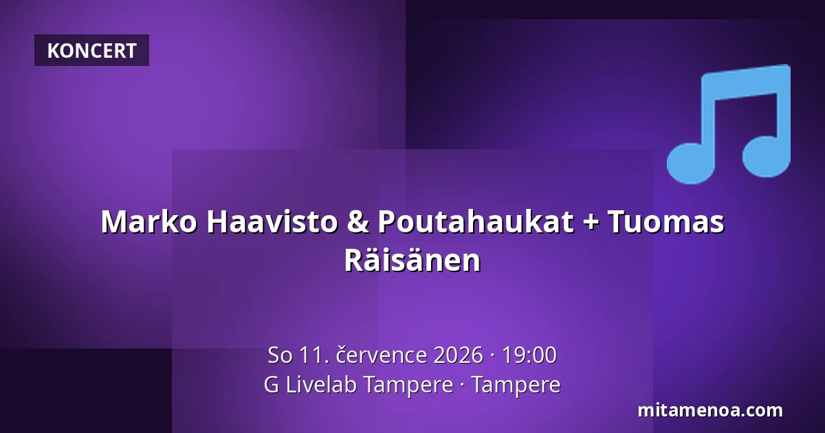 Marko Haavisto & Poutahaukat + Tuomas Räisänen — G Livelab Tampere, Tampere