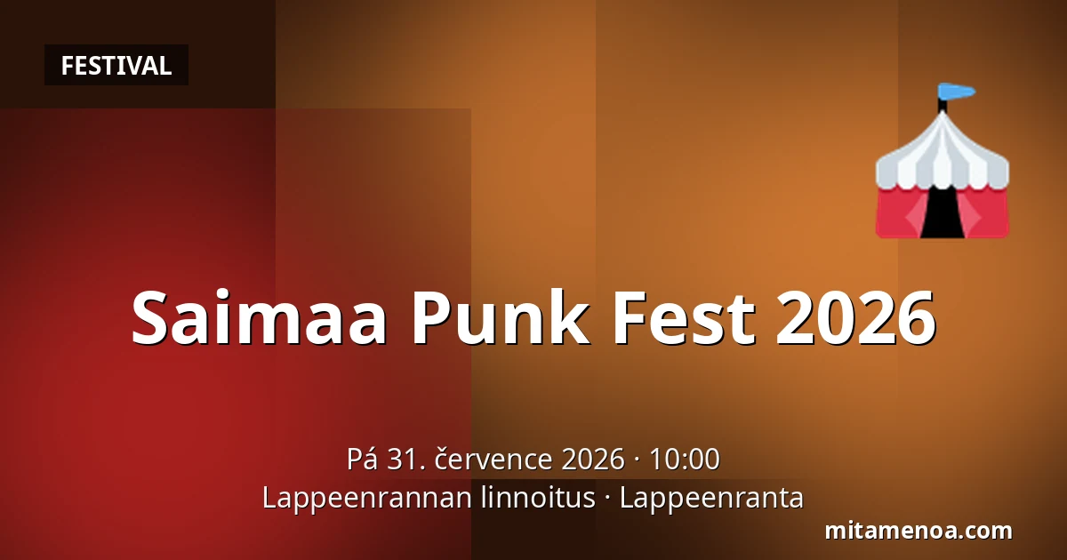 Saimaa Punk Fest 2026 — Lappeenrannan linnoitus, Lappeenranta