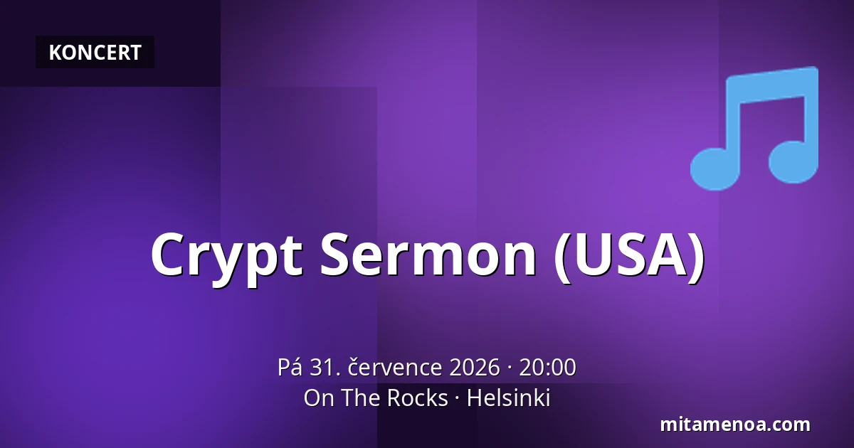 Crypt Sermon (USA) — On The Rocks, Helsinki