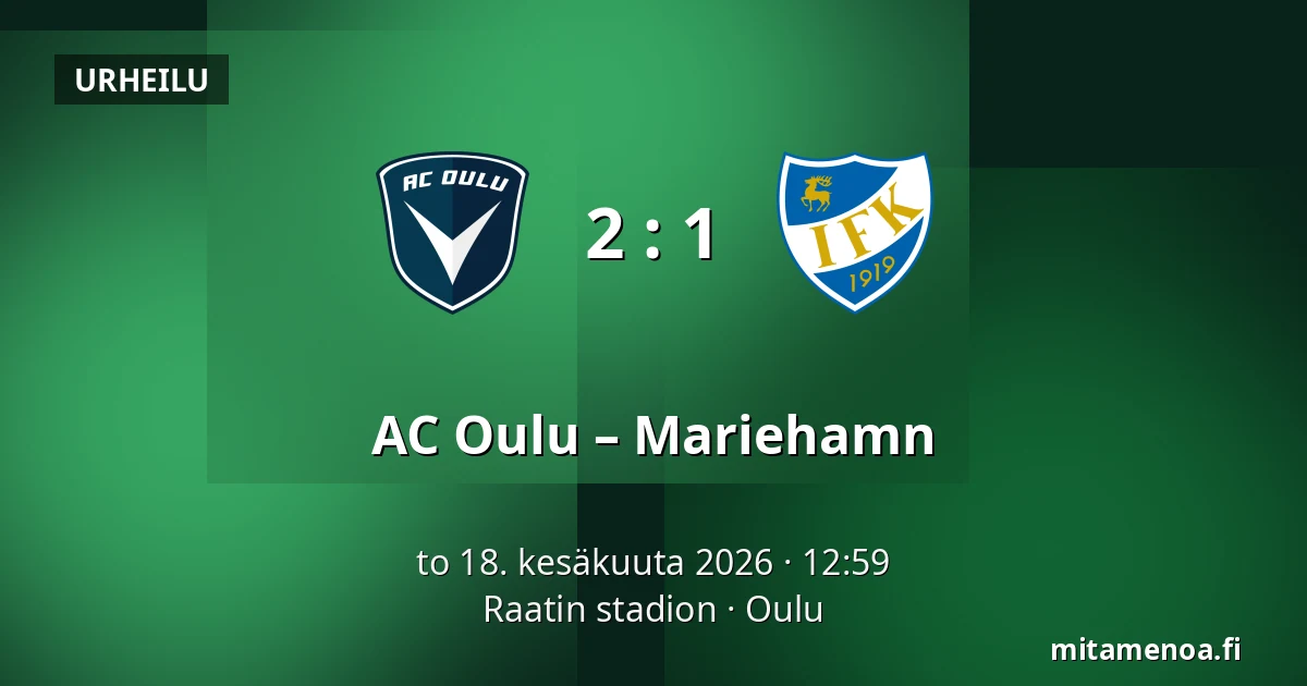 AC Oulu – Mariehamn — Raatin stadion, Oulu