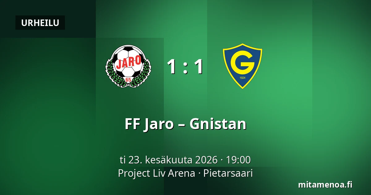 FF Jaro – Gnistan — Project Liv Arena, Pietarsaari