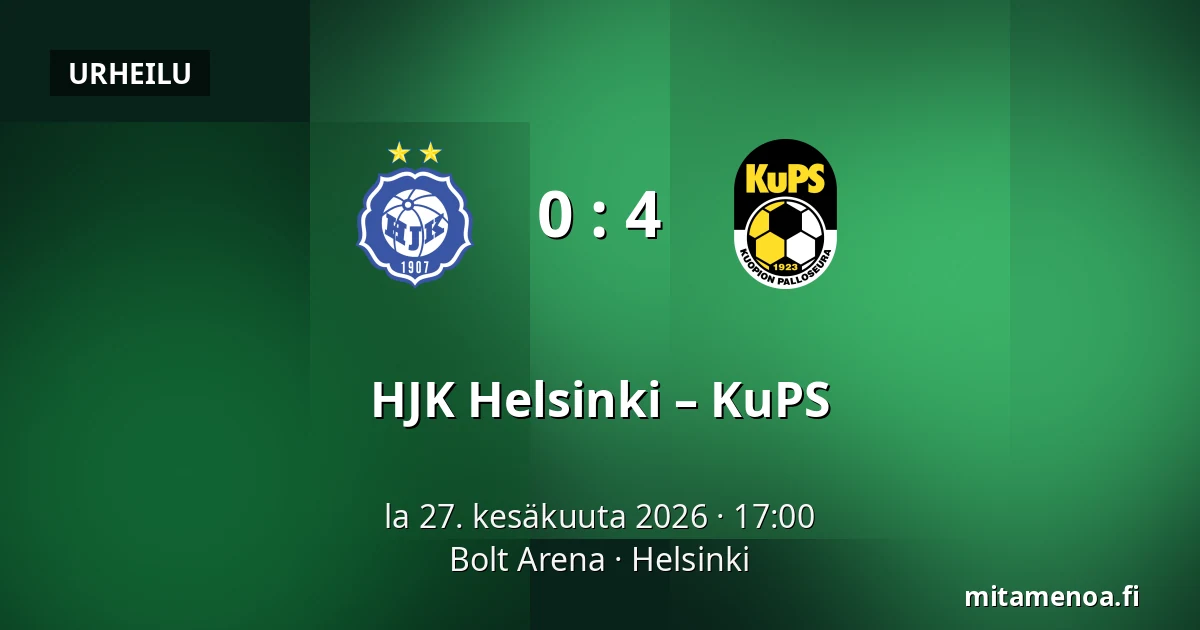 HJK Helsinki – KuPS — Bolt Arena, Helsinki