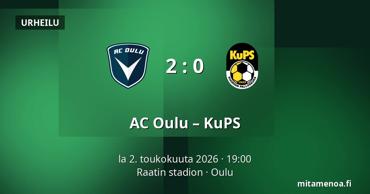 AC Oulu – KuPS — Raatin stadion, Oulu