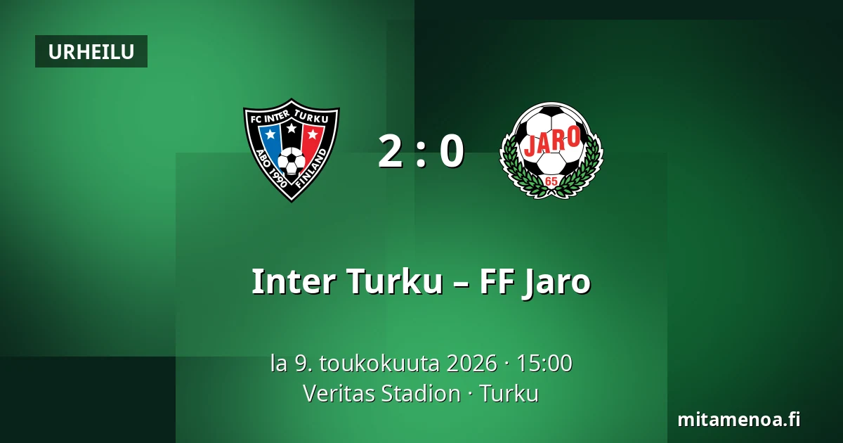 Inter Turku – FF Jaro — Veritas Stadion, Turku