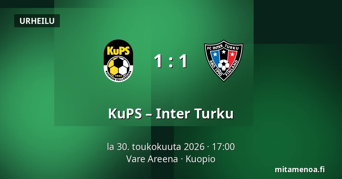 KuPS – Inter Turku — Vare Areena, Kuopio
