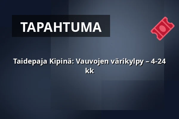 Taidepaja Kipinä: Vauvojen värikylpy – 4-24 kk — Annantalo, Helsinki