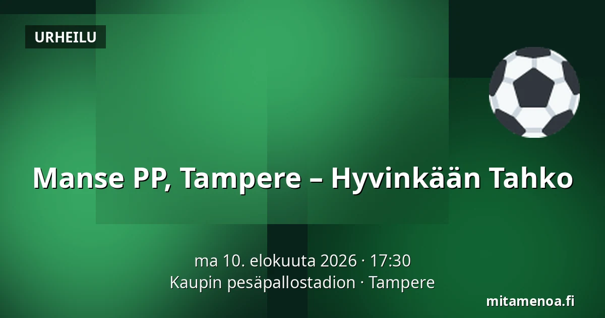 Manse PP, Tampere – Hyvinkään Tahko — Kaupin pesäpallostadion, Tampere