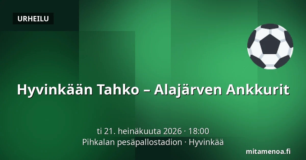 Hyvinkään Tahko – Alajärven Ankkurit — Pihkalan pesäpallostadion, Hyvinkää