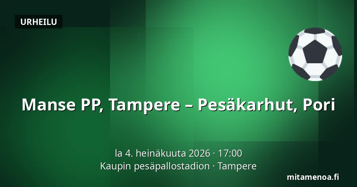 Manse PP, Tampere – Pesäkarhut, Pori — Kaupin pesäpallostadion, Tampere