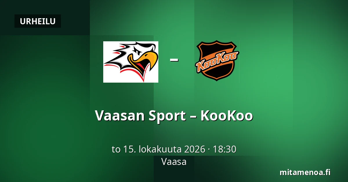 Vaasan Sport – KooKoo — Vaasa