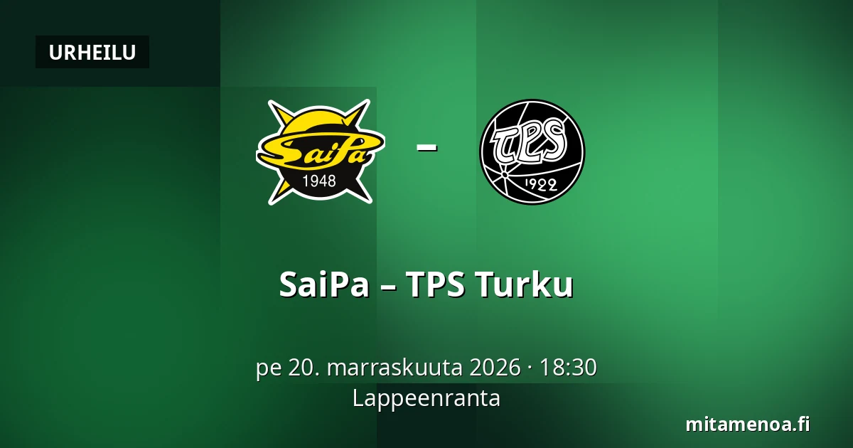 SaiPa – TPS Turku — Lappeenranta