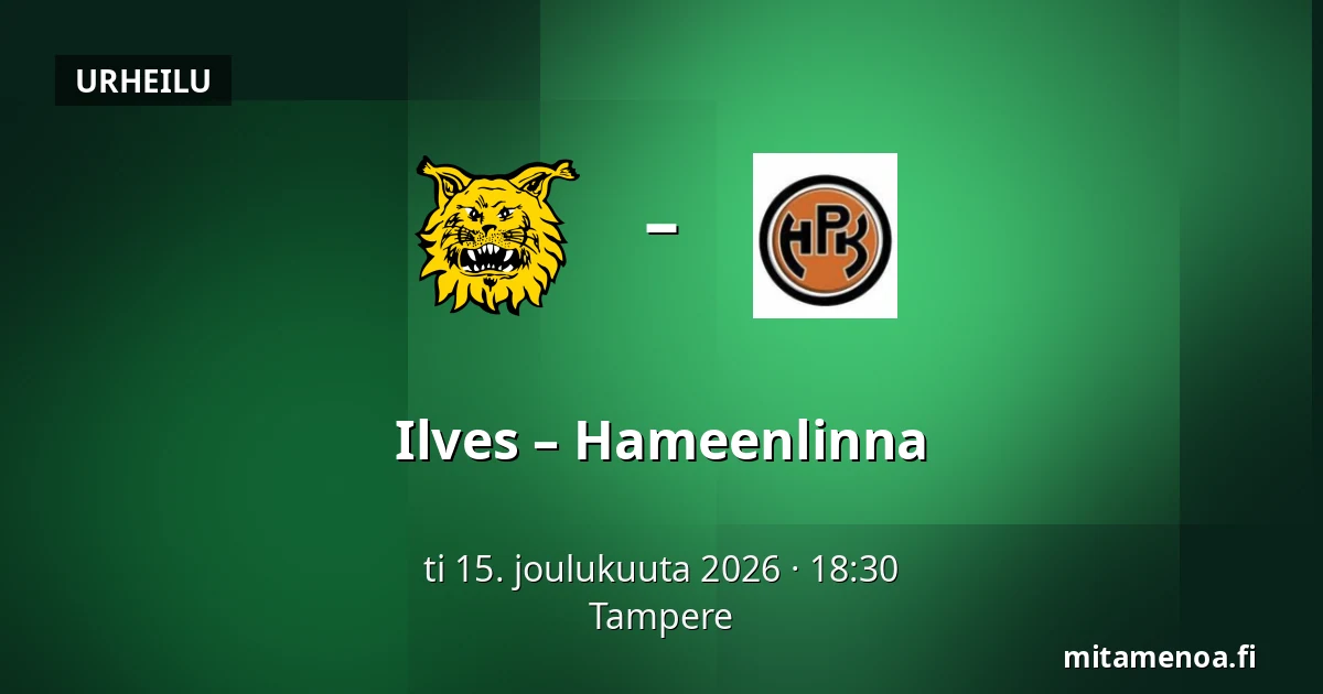 Ilves – Hameenlinna — Tampere