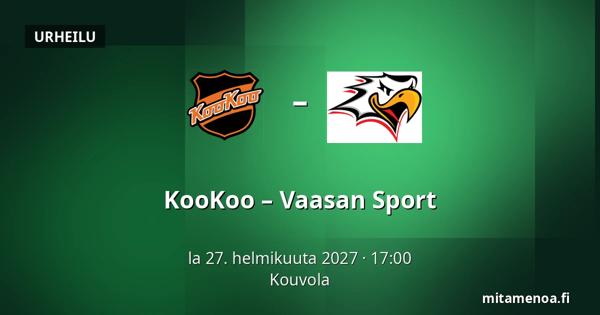 KooKoo – Vaasan Sport — Kouvola