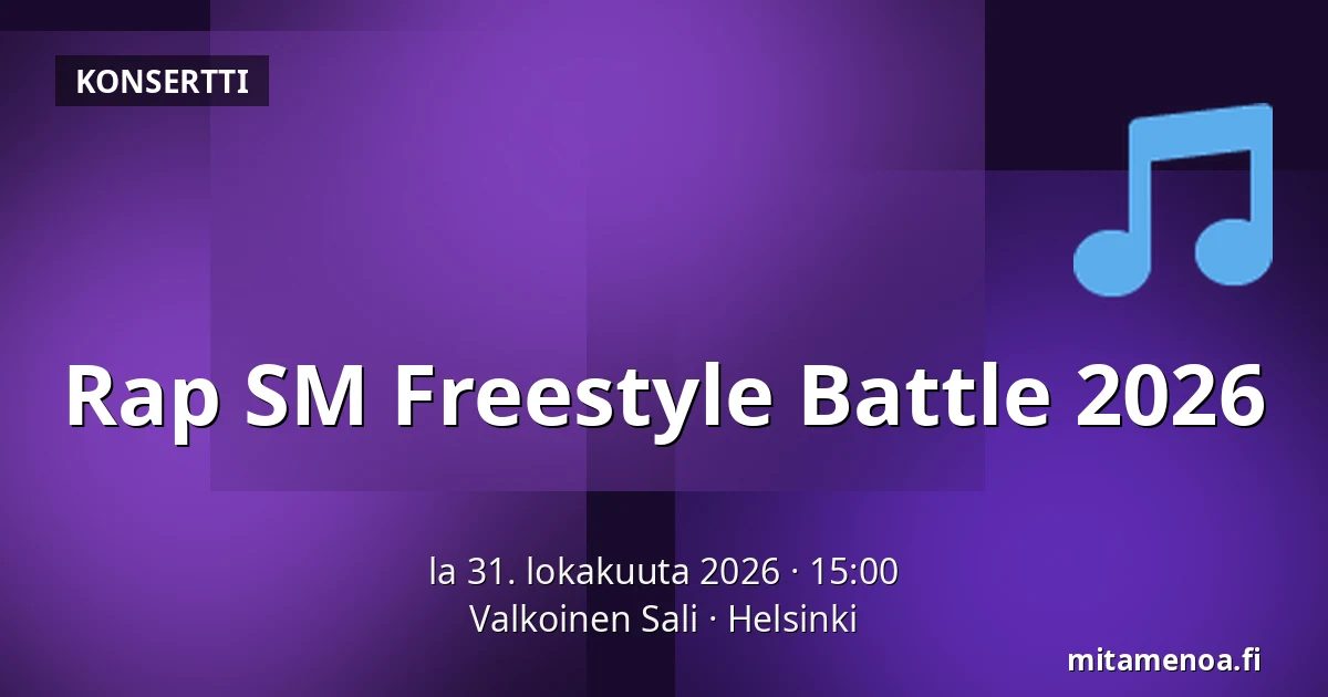 Rap SM Freestyle Battle 2026 — Valkoinen Sali, Helsinki