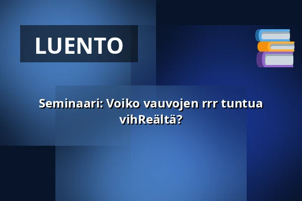Seminaari: Voiko vauvojen rrr tuntua vihReältä? — Kulttuuritalo laikku, Tampere