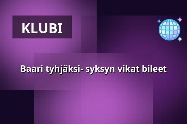 Baari tyhjäksi- syksyn vikat bileet — Meijerin Maitobaari, Sysmä