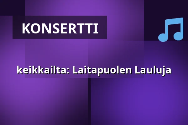 keikkailta: Laitapuolen Lauluja — kalasatama vapaakaupunki olohuone, Helsinki