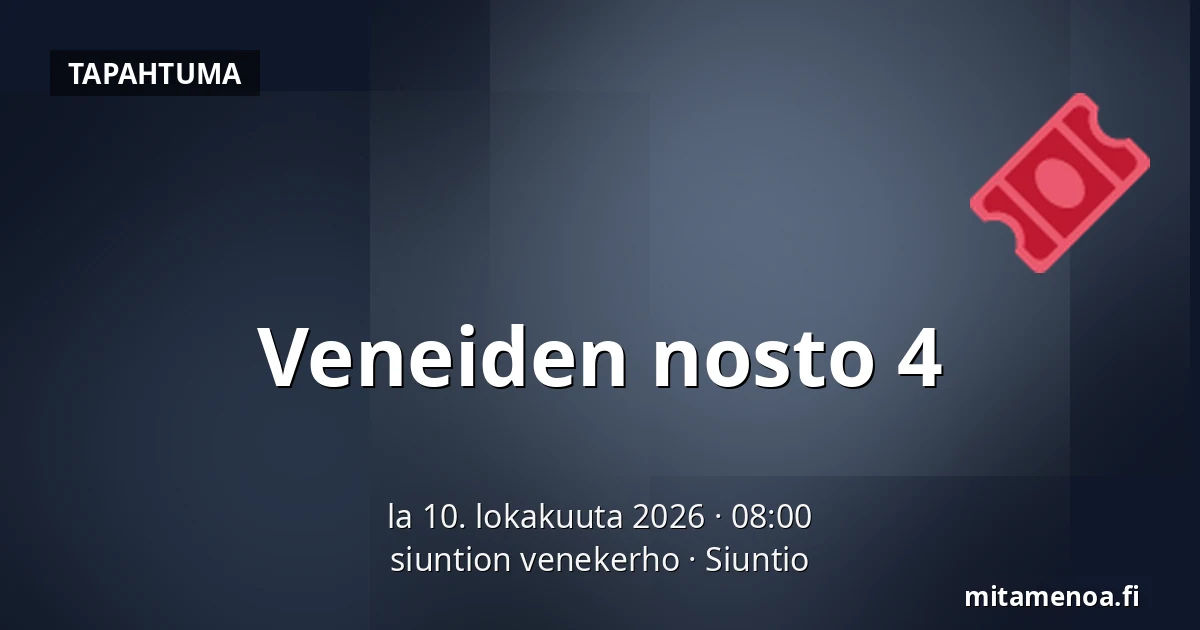 Veneiden nosto 4 — siuntion venekerho, Siuntio