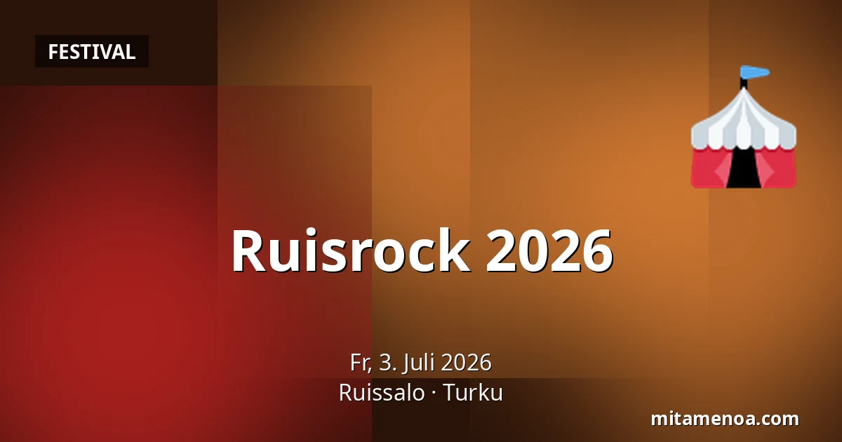 Ruisrock 2026 — Ruissalo, Turku