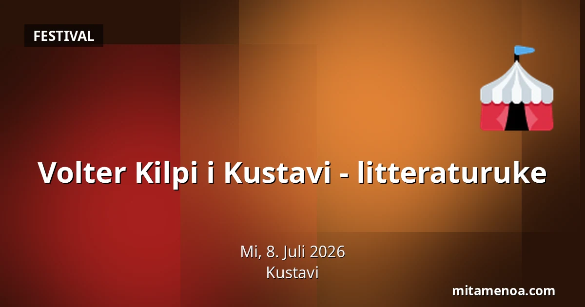 Volter Kilpi i Kustavi - litteraturuke — Kustavi