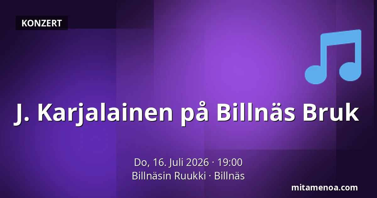J. Karjalainen på Billnäs Bruk — Billnäsin Ruukki, Billnäs