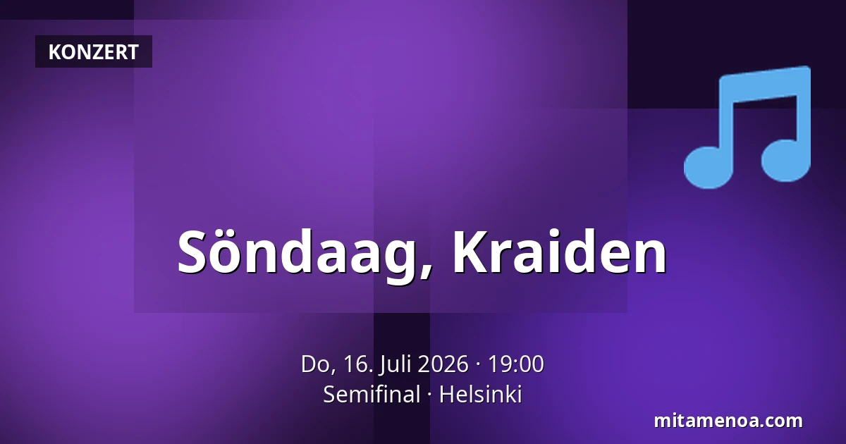 Söndaag, Kraiden — Semifinal, Helsinki