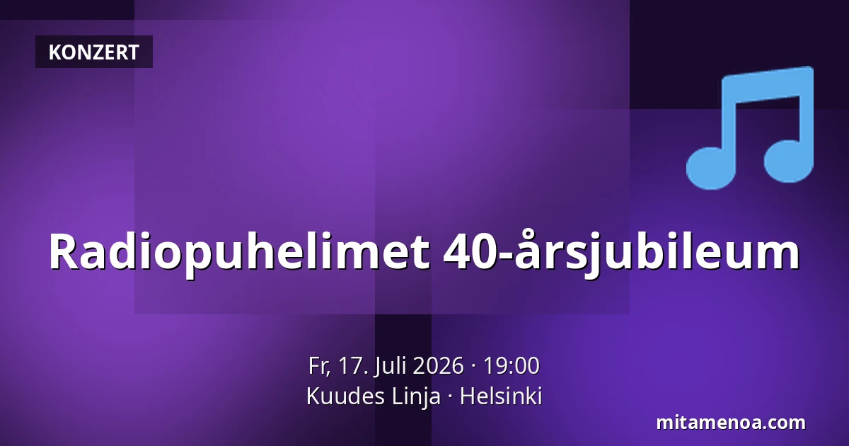 Radiopuhelimet 40-årsjubileum — Kuudes Linja, Helsinki