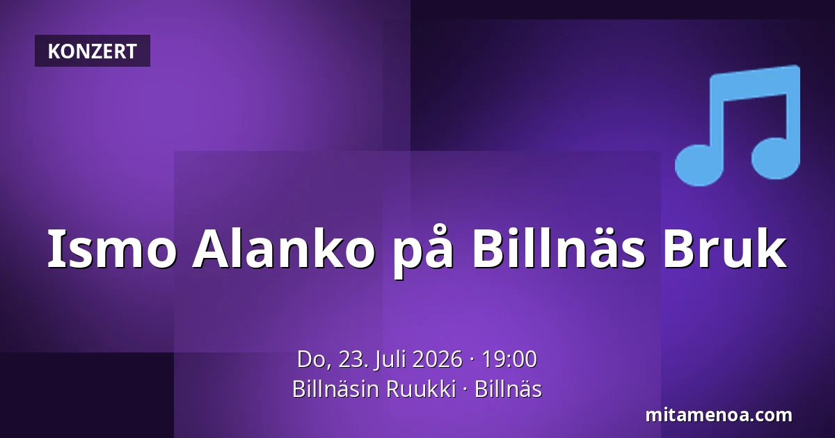 Ismo Alanko på Billnäs Bruk — Billnäsin Ruukki, Billnäs
