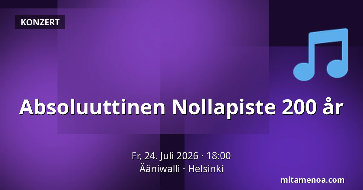 Absoluuttinen Nollapiste 200 år — Ääniwalli, Helsinki