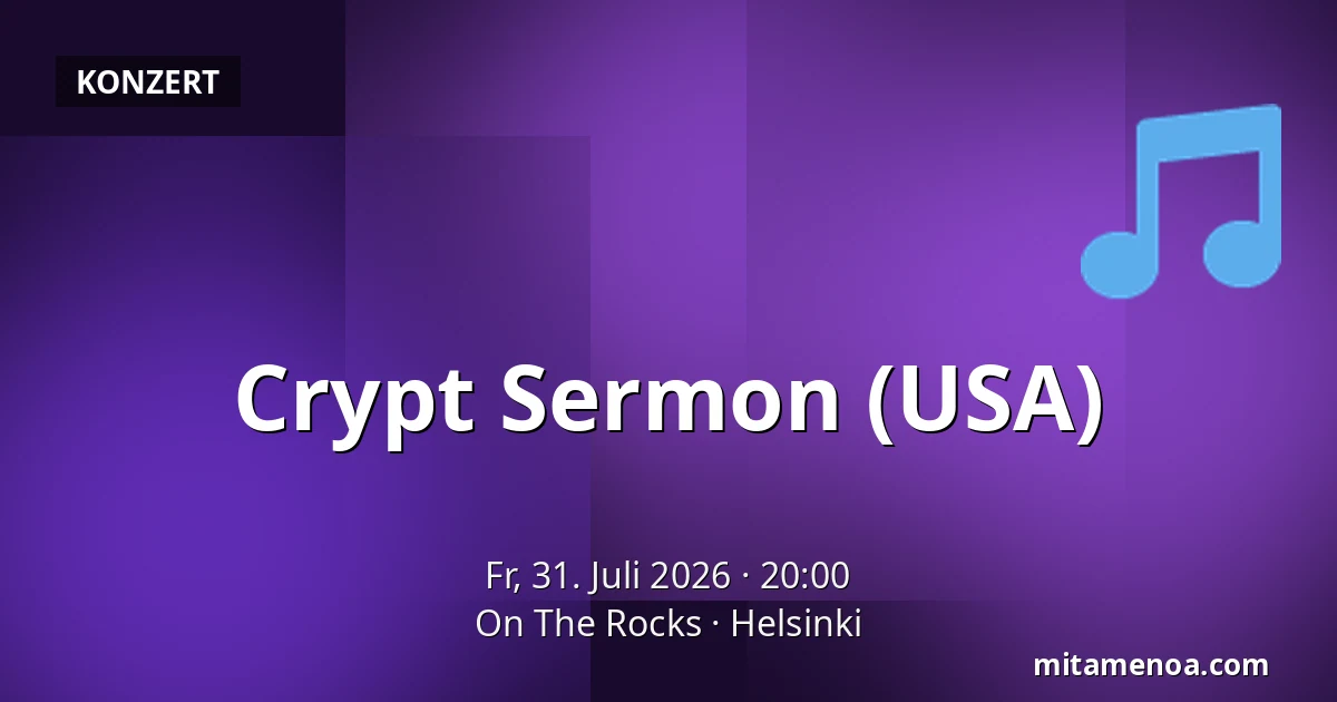 Crypt Sermon (USA) — On The Rocks, Helsinki