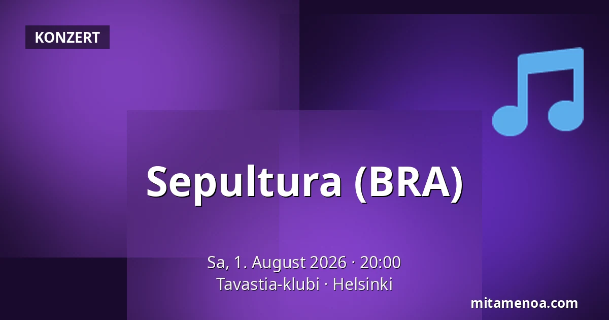 Sepultura (BRA) — Tavastia-klubi, Helsinki