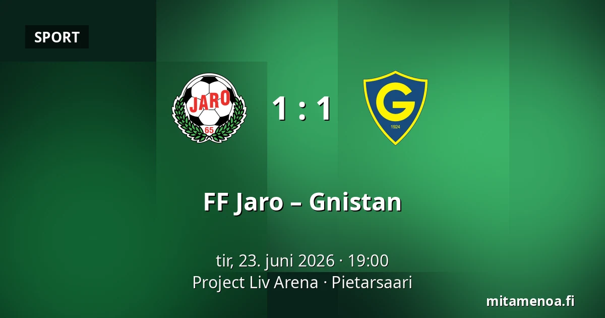 FF Jaro – Gnistan — Project Liv Arena, Pietarsaari