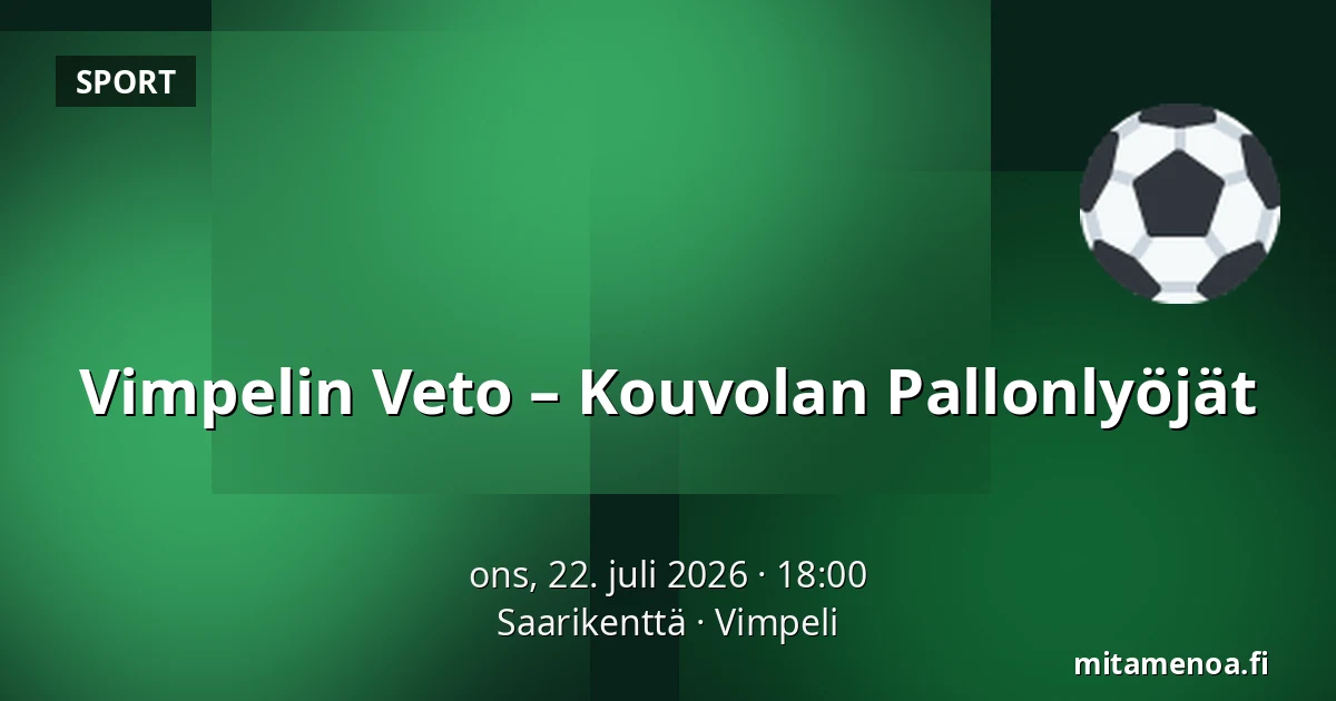 Vimpelin Veto – Kouvolan Pallonlyöjät — Saarikenttä, Vimpeli