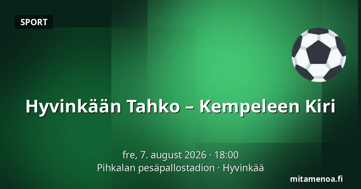 Hyvinkään Tahko – Kempeleen Kiri — Pihkalan pesäpallostadion, Hyvinkää