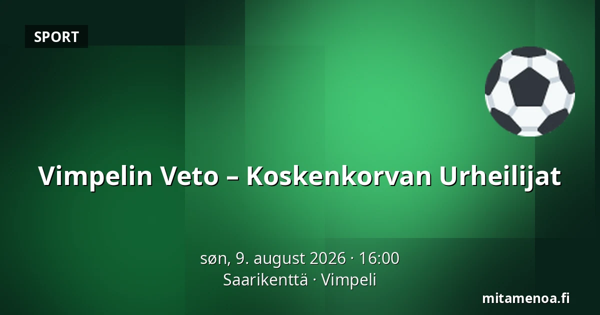 Vimpelin Veto – Koskenkorvan Urheilijat — Saarikenttä, Vimpeli