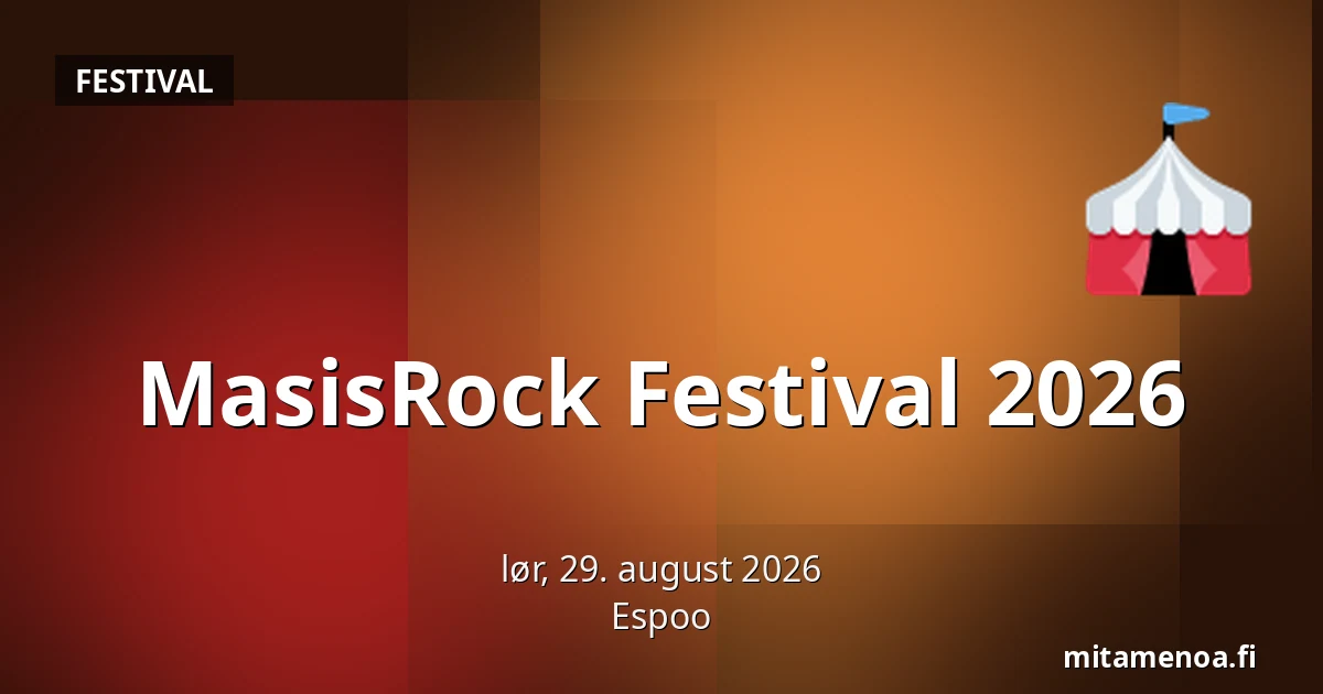 MasisRock Festival 2026 — Espoo