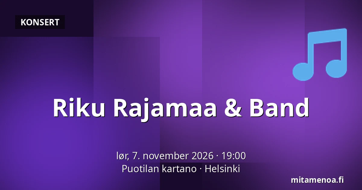 Riku Rajamaa & Band — Puotilan kartano, Helsinki
